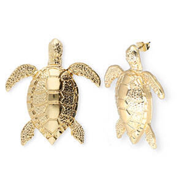 Trendy oorsteker Schildpad gold