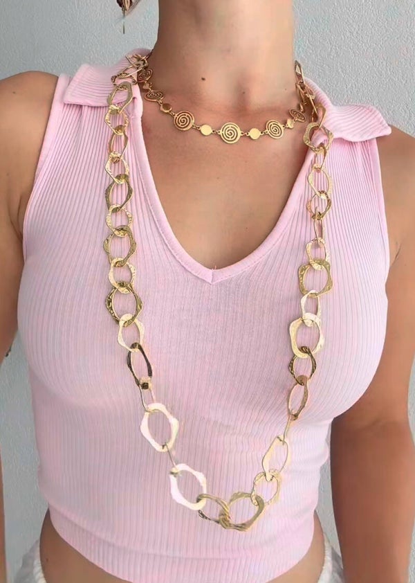 Chunky square lange ketting