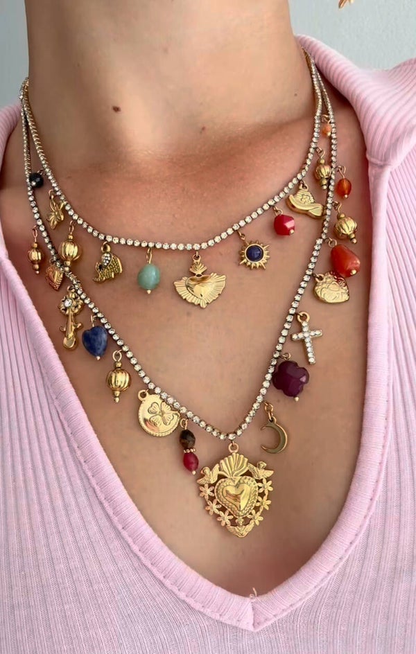 Happy strass bedel ketting