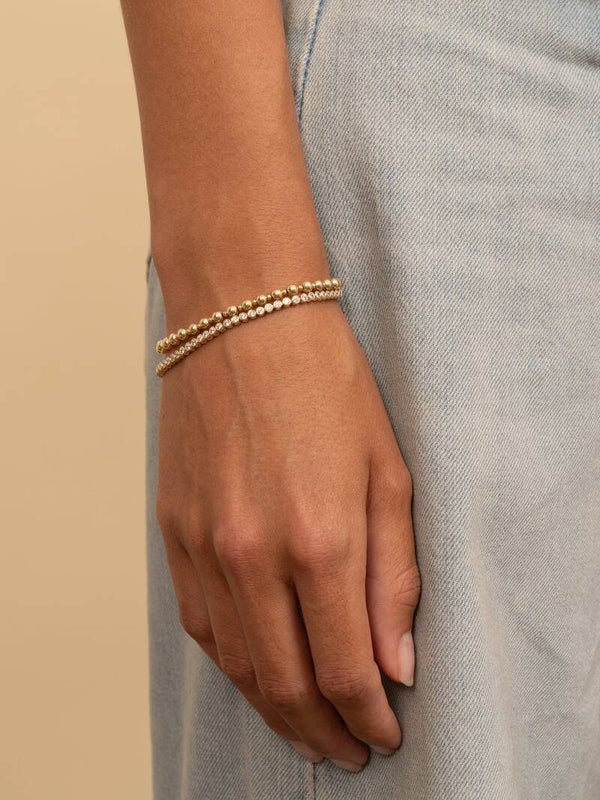 Bold mix Armband 4 mm + 2 mm goud of zilver