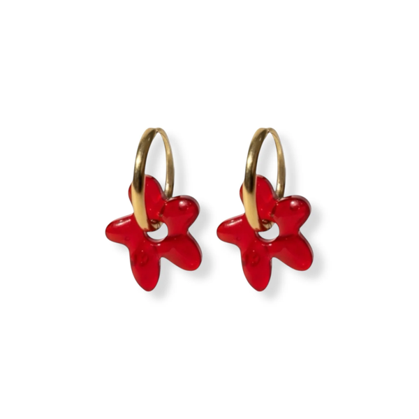 Studio Frenchie - Earrings - Wildflower Red