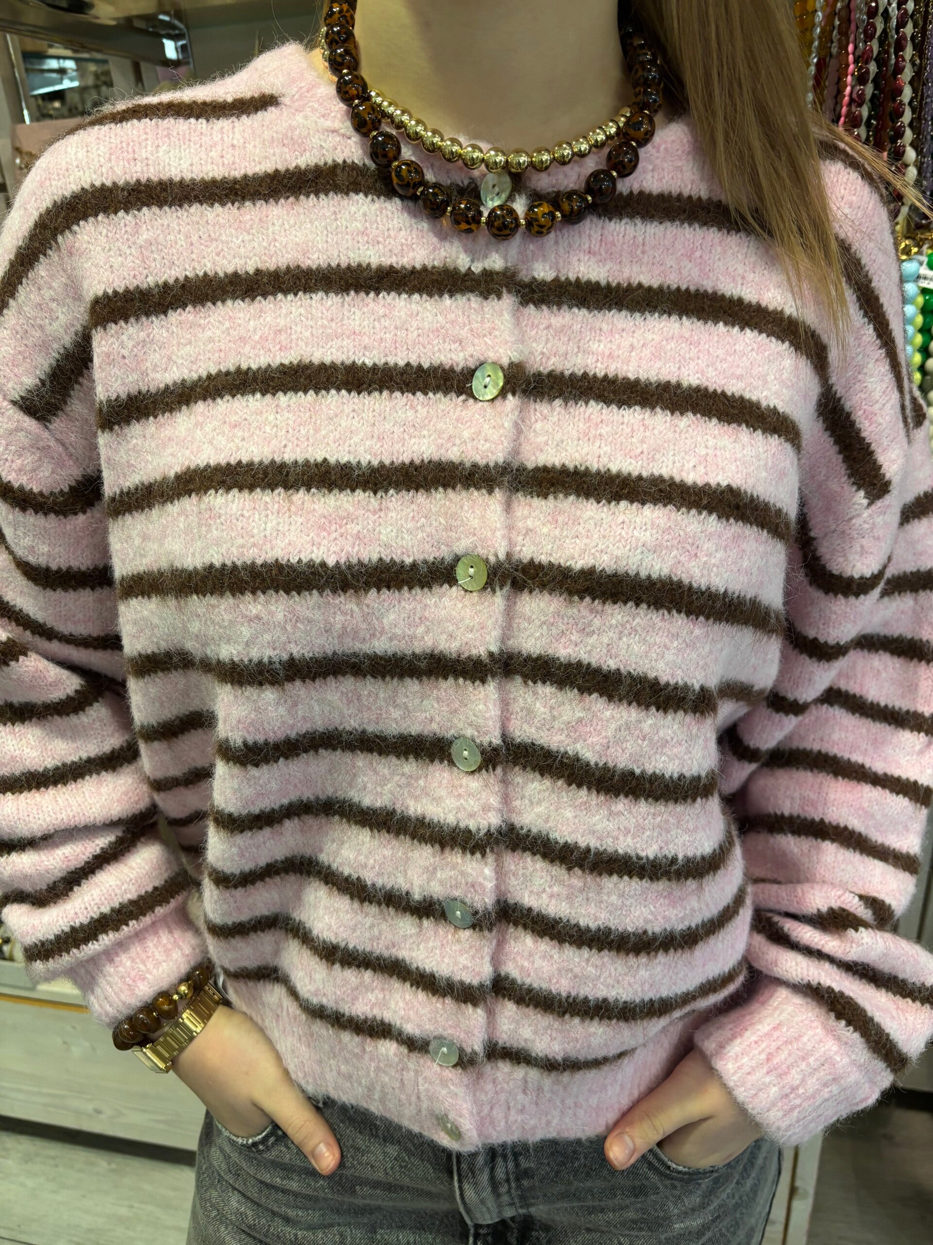 Gebreid gekleurd vest