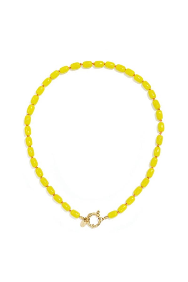 Kralenketting glas geel