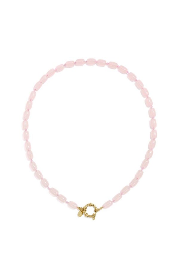 Kralenketting glas roze