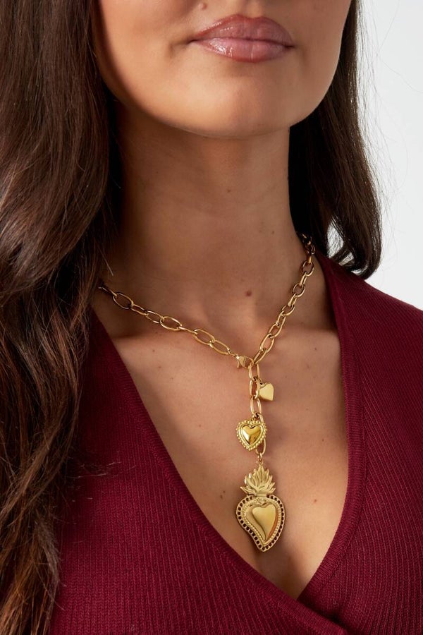 Stainless steel bedelketting Major Heart