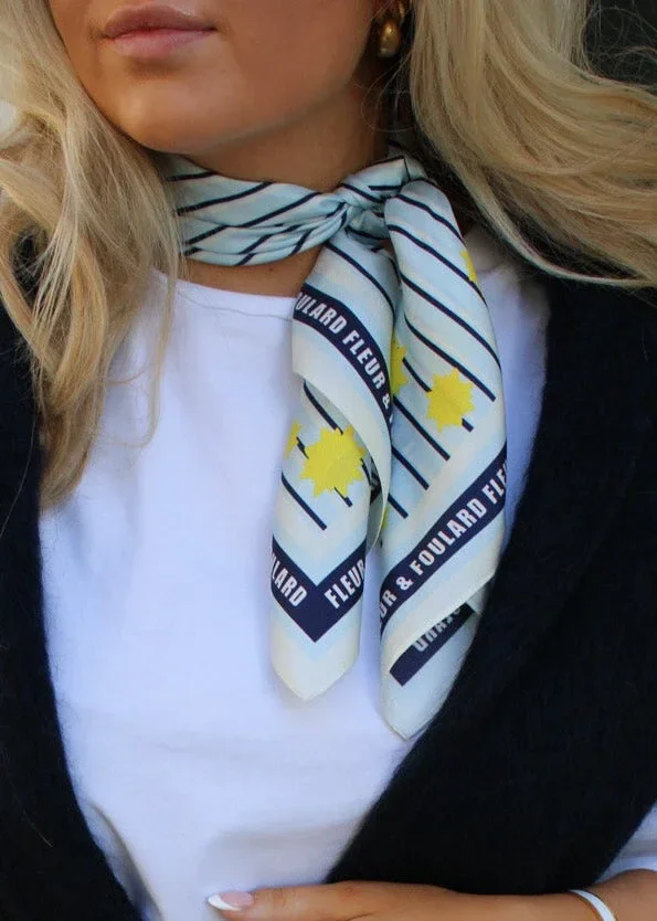 Fleur & Foulard - 100% Twill Zijde sjaaltje - Scarf sailor