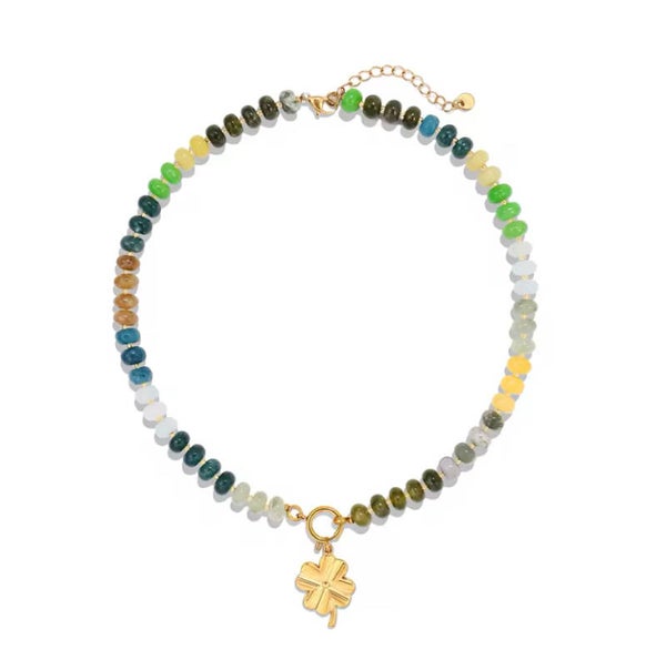 Kralenketting met stainless steel bedel