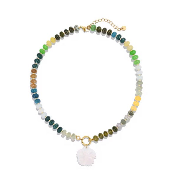 Kralenketting met stainless steel bedel