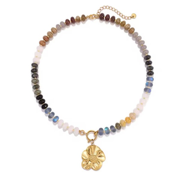 Kralenketting met stainless steel bedel