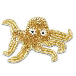 Broche octopus gold-white