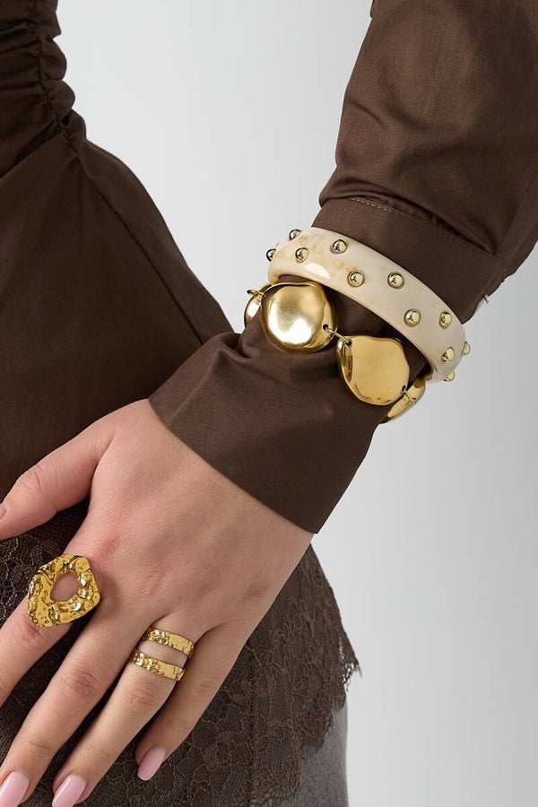 Stainless steel - Armband met grote kralen