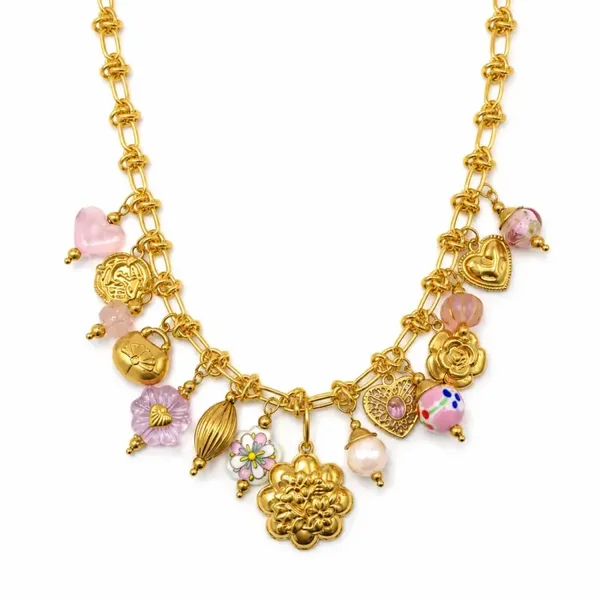 Pinky Flower Bedelketting