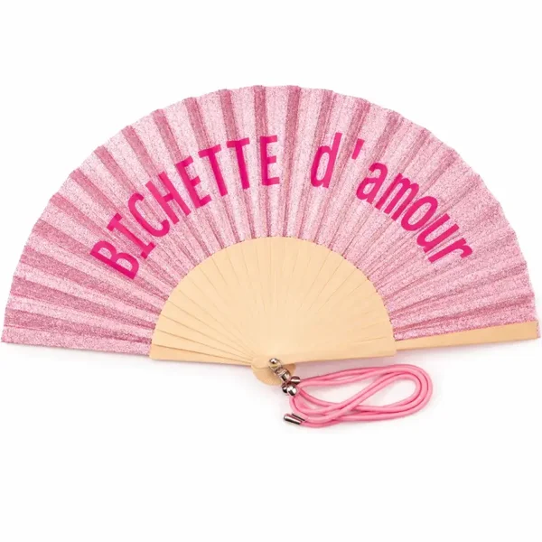 Waaier met leuke opdruk en hengsel - Bichette d’amour