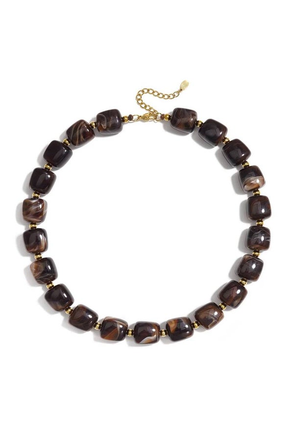 Acryl Kralenketting bruin