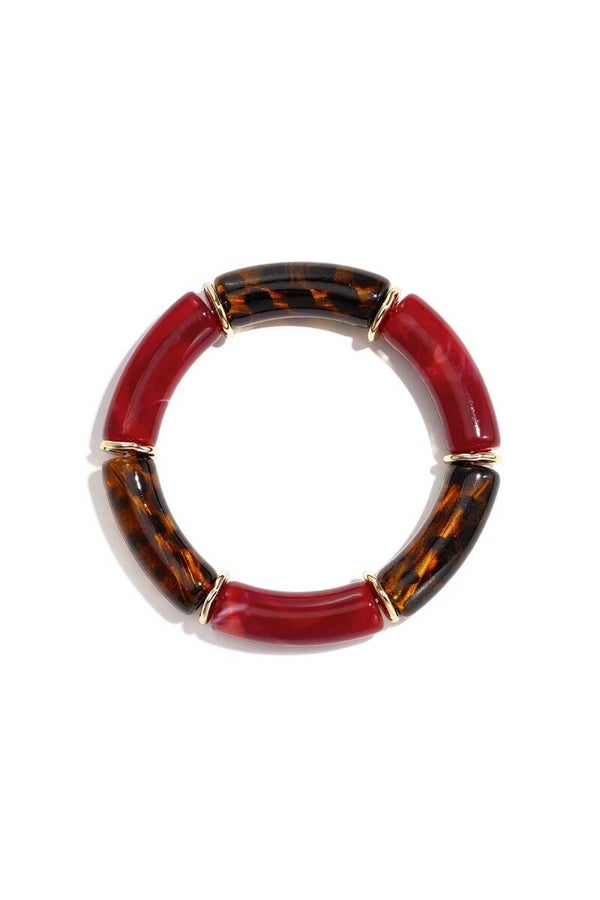 Acryl stretch armband rood