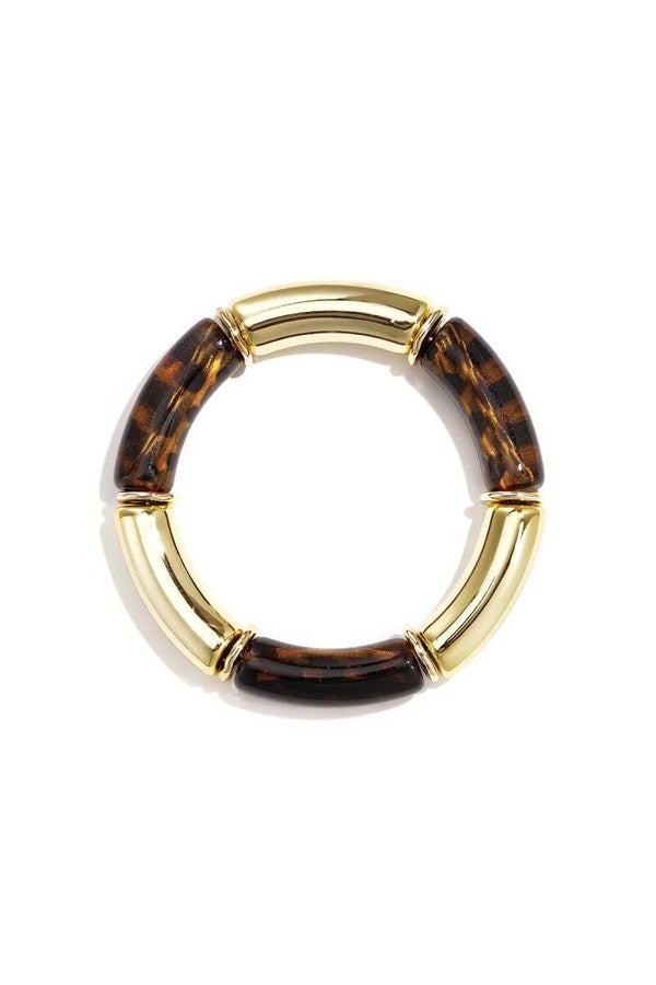 Acryl stretch armband goud