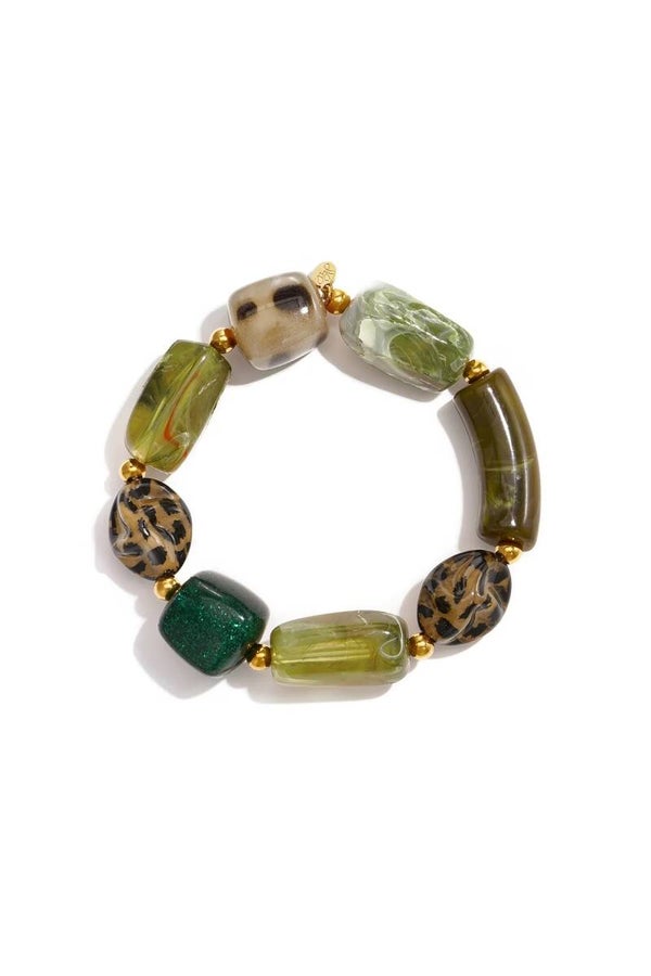 Acryl stretch armband groen