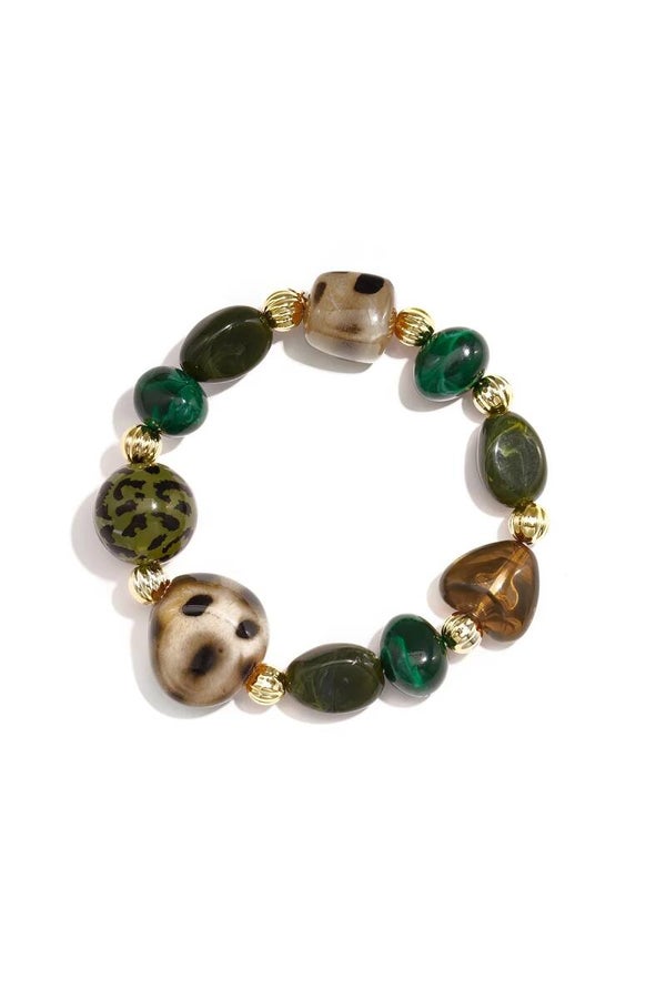 Acryl stretch armband groen