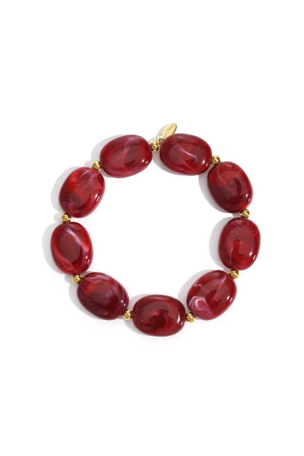 Stretch armband in het rood of blauw