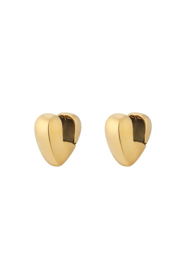 Hart oorbellen van rvs in het goud of zilver