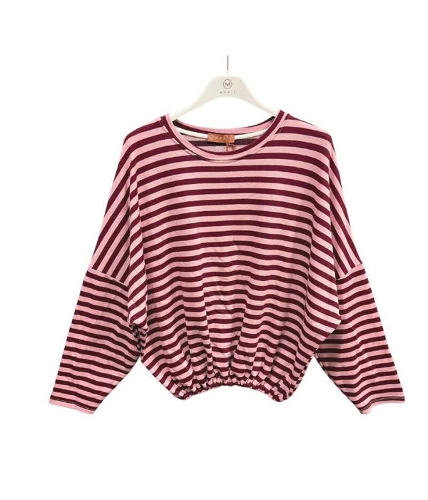 Ronde hals Ballon truitje multicolour streep Bordeaux