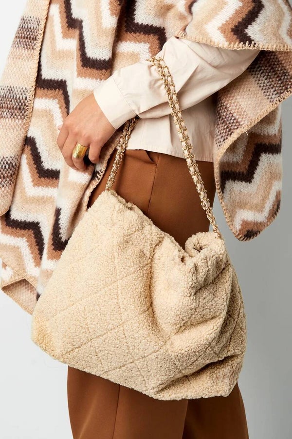 Soft touch Schoudertas beige