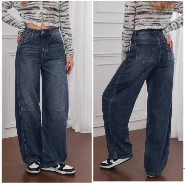 Barrel jeans met stretch