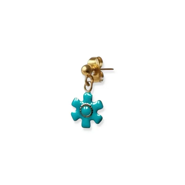 Studio Frenchie - Single Stud - Blue Flower