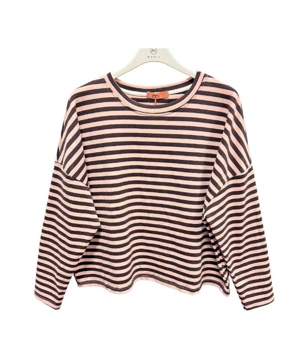 Longsleeve multicolour shirt bruinroze
