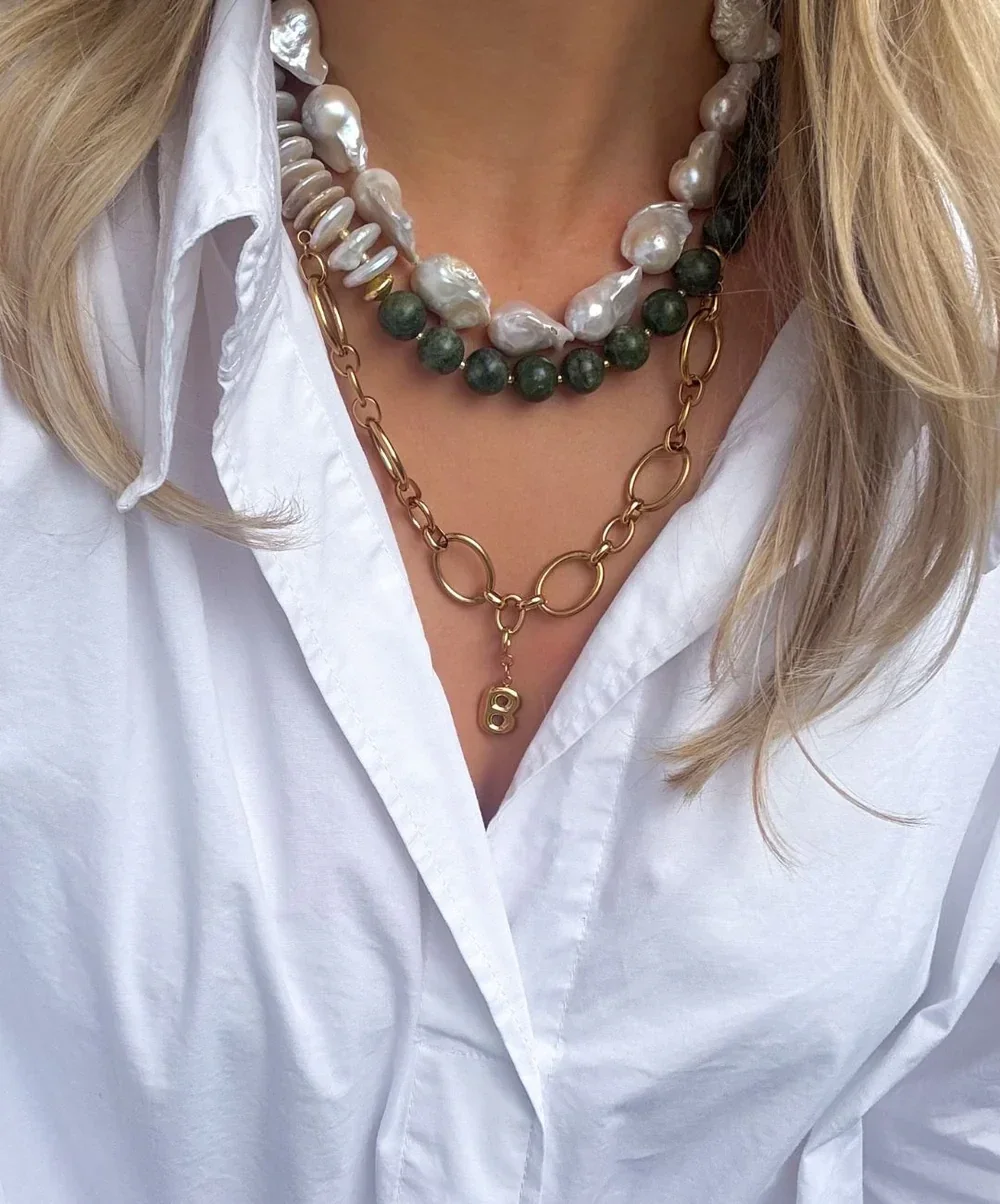 Le Veer - Pistachio Pearl Necklace 2.0