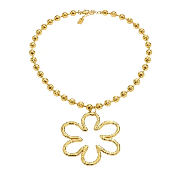 Stainless Steel - Flower Beads Ketting