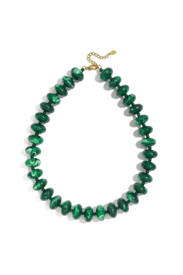Acryl kralen ketting ovale kralen groen