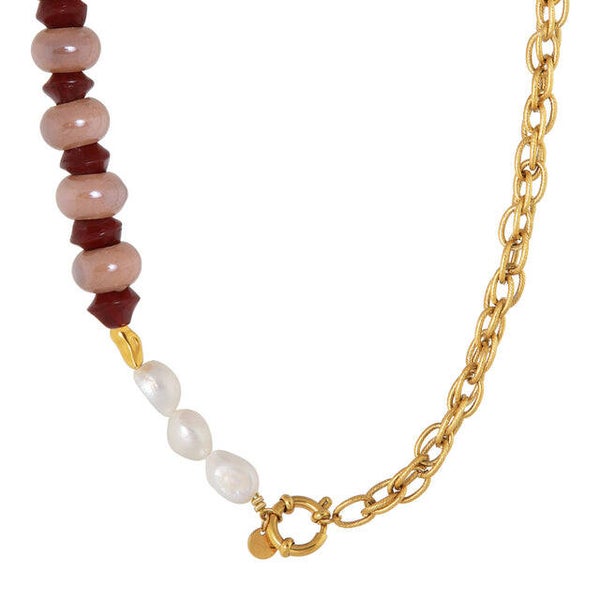 Label Kiki - Burgundy Necklace gold