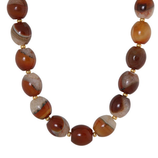 Label Kiki - Cocoa marble necklace gold
