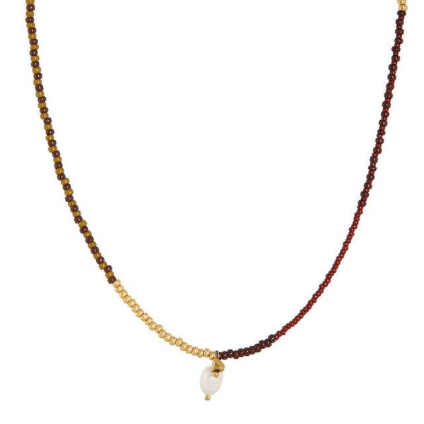 Label Kiki - Oxblood long Necklace gold