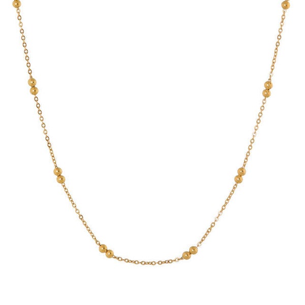 Label Kiki - Long dots necklace gold