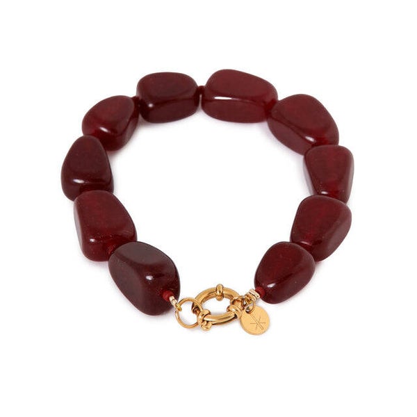 Label Kiki - Burgundy Beacelet gold