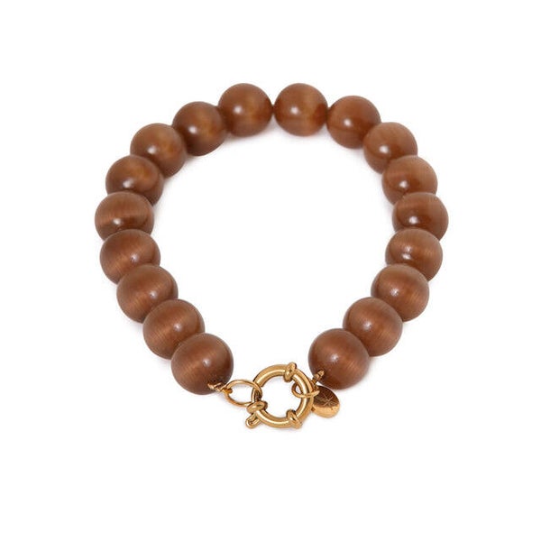 Label Kiki - Brown Cateye Bracelet gold
