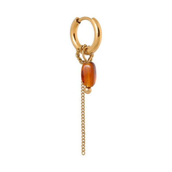 Label Kiki - Oorbel Chain Oval Brown Hoop