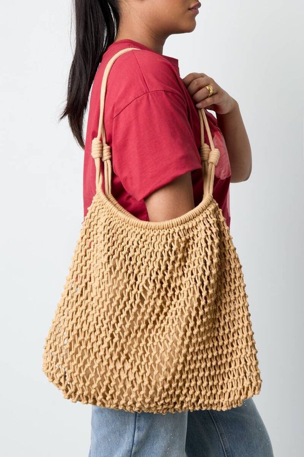 Strandtas katoen in 3 kleurtjes