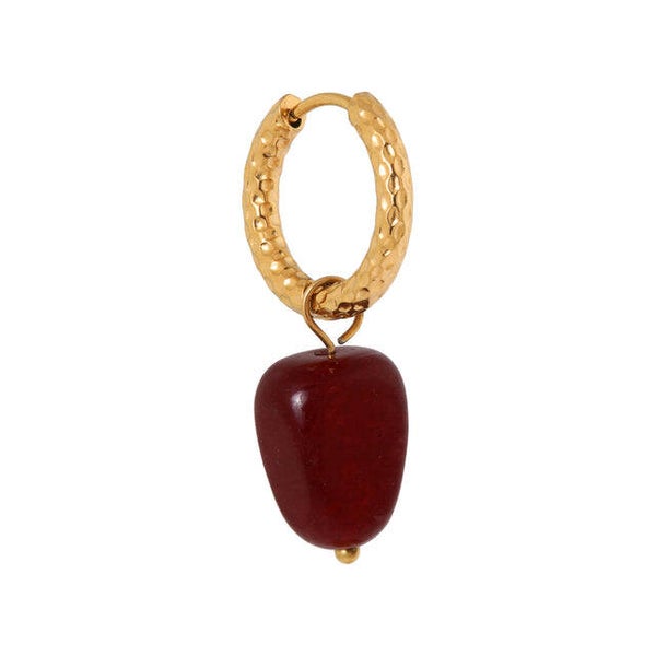 Label Kiki - Oorbel Burgundy Hoop gold