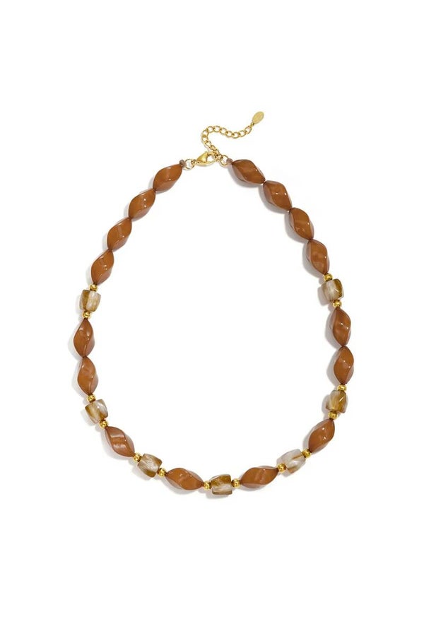 Acryl Kralen ketting lichtbruin