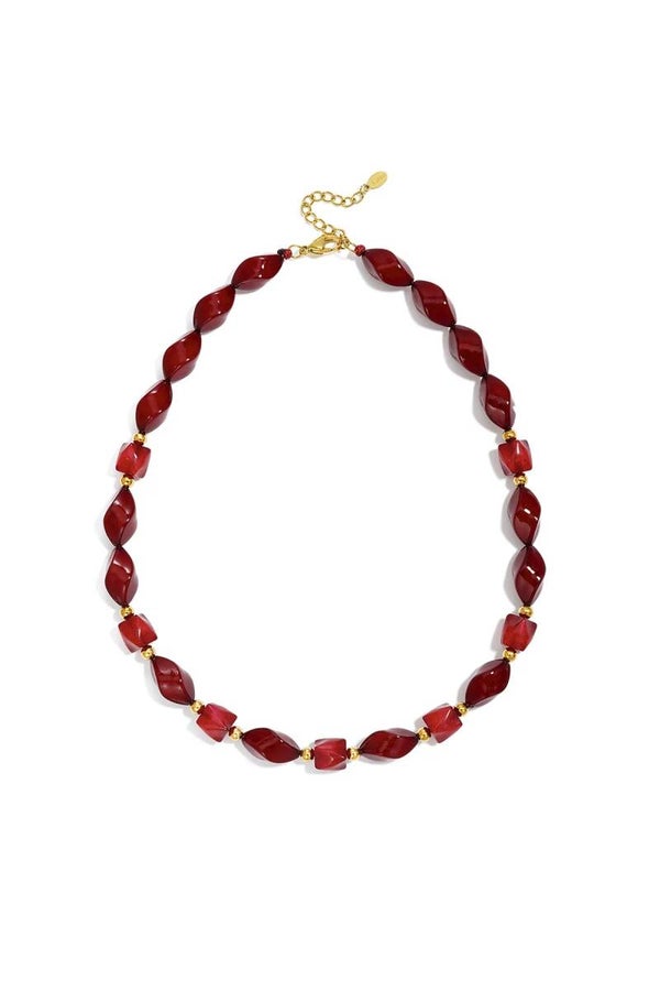 Acryl Kralen ketting rood