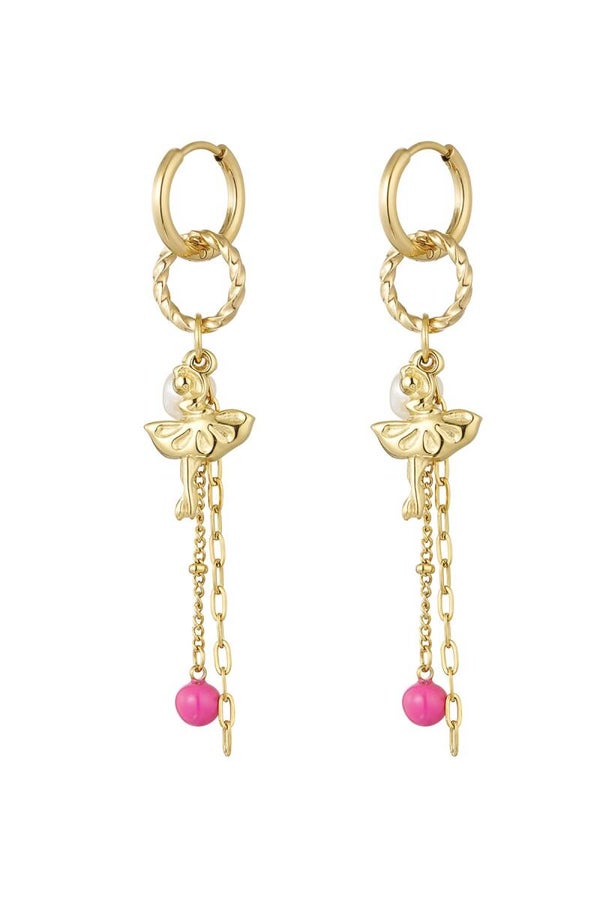 Stainless steel oorbellen Ballerina