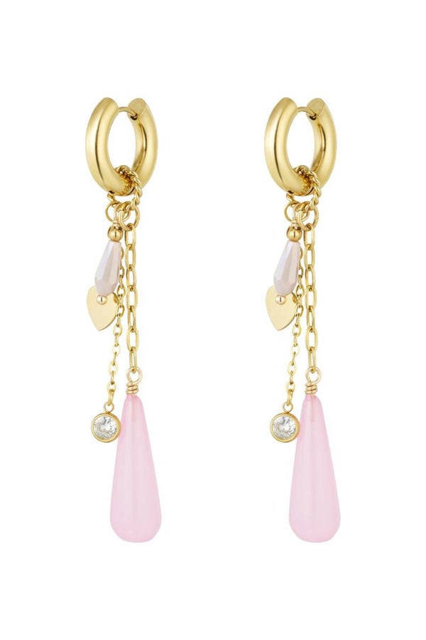 Stainless steel oorbellen Life is good baby rose