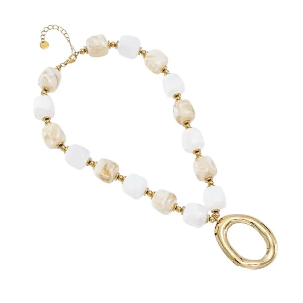 Oval beads Ketting