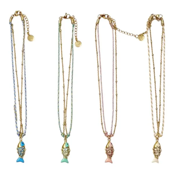 Double Fish ketting in 3 kleuren