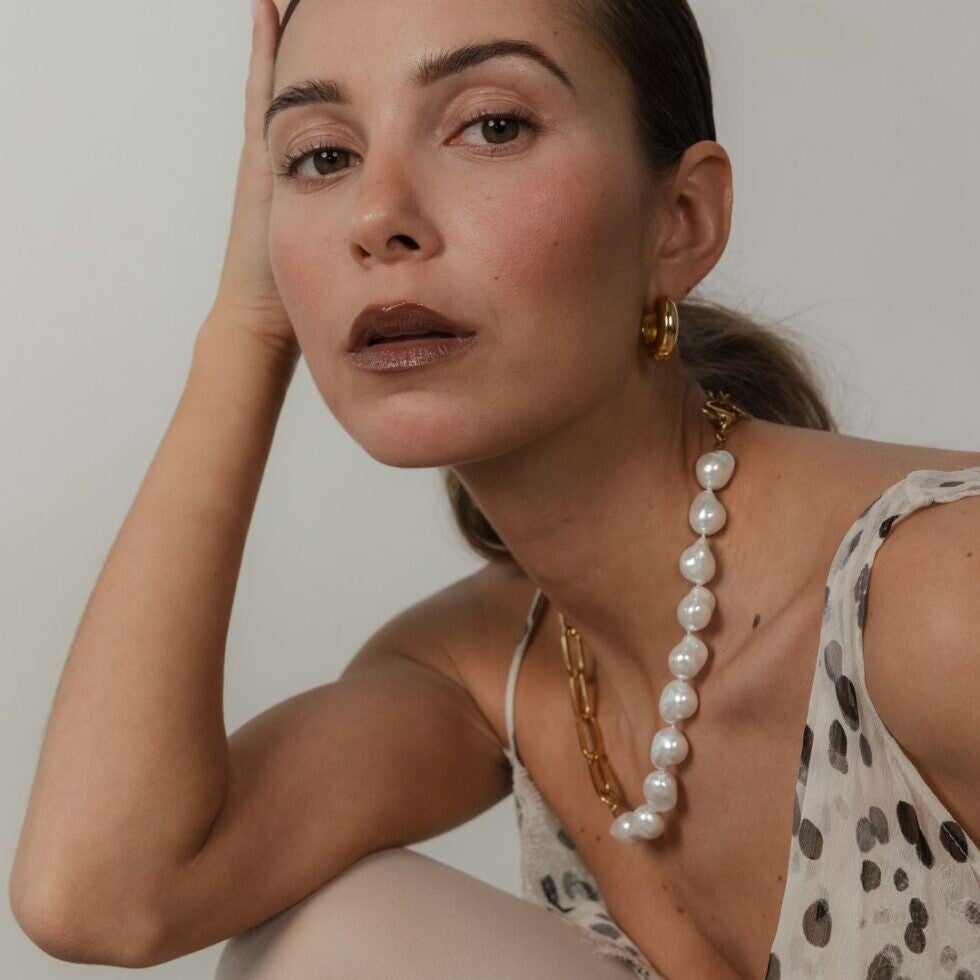 SDP - Audrey Pearl Chain mix Necklace