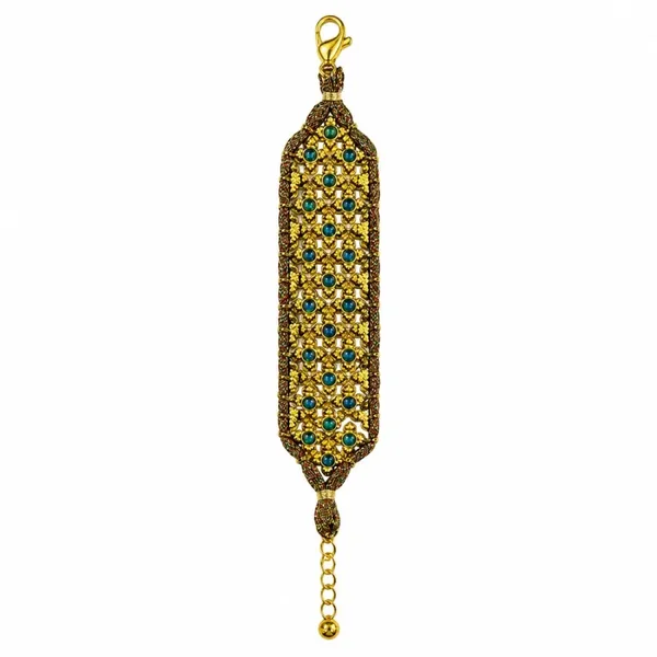 Boho Flowers statement armband groen