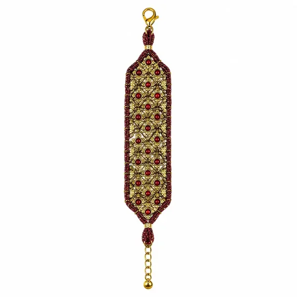 Boho Flowers statement armband rood